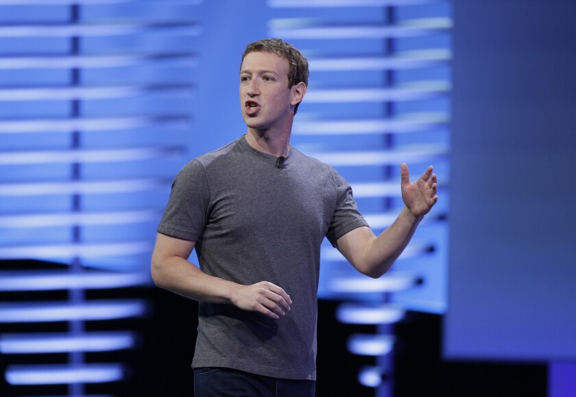 In this 2016 photo, Facebook Chief Executive Mark Zuckerberg speaks at the F8 Facebook Developer Conference in San Francisco.