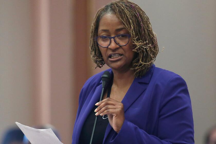 State Sen. Holly Mitchell, D-Los Angeles, speaks about the budget deal reached in California.