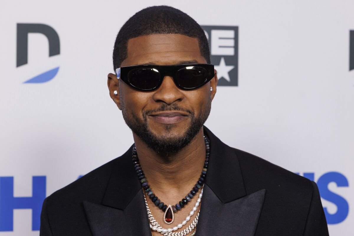 Usher attends the Chairman's Party following the NFL Honors event on Thursday, Feb. 10, 2022, at So-Fi Stadium in Inglewood, Calif. (Photo by Willy Sanjuan/Invision/AP)