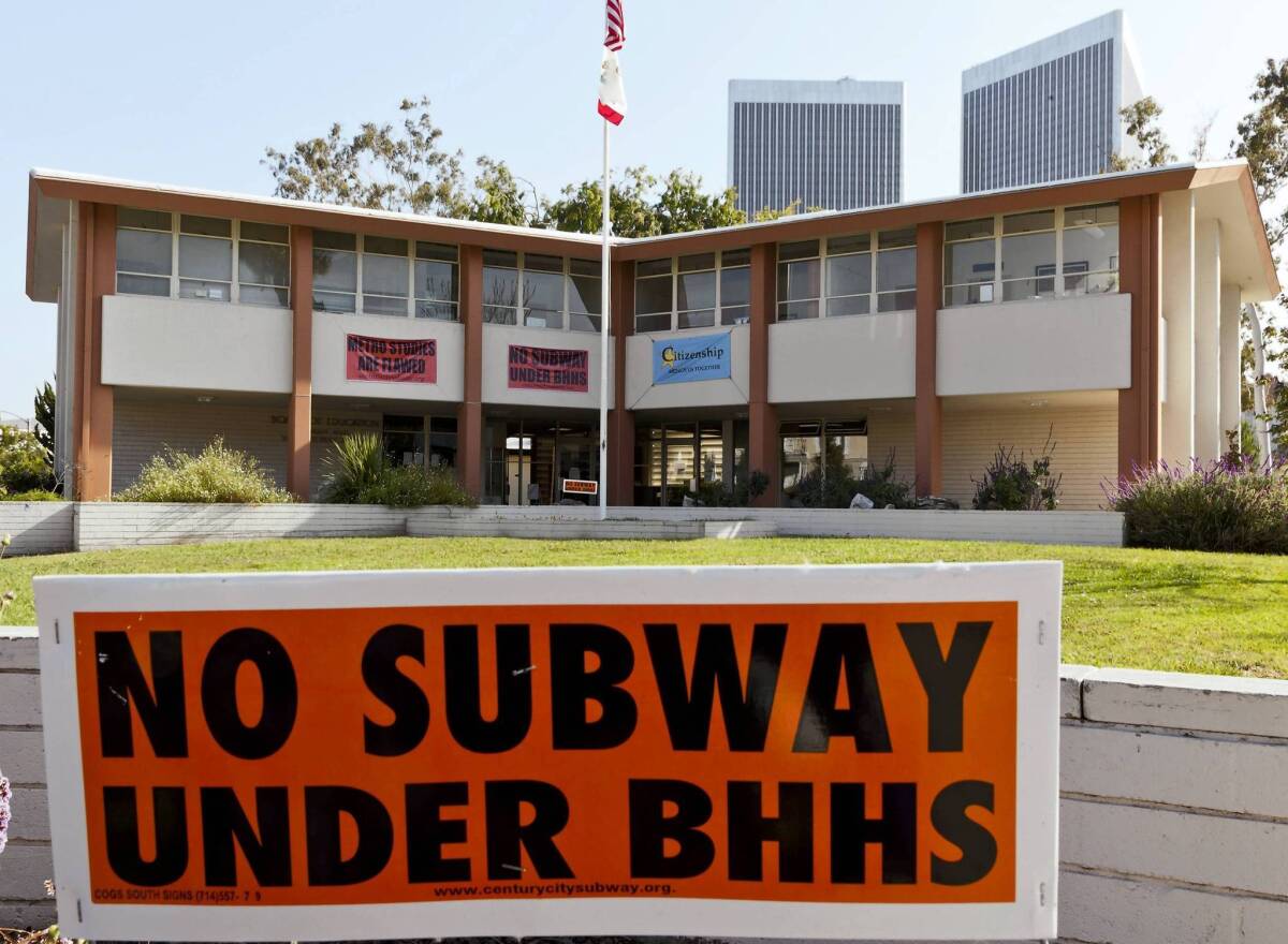 A planned subway tunnel under Beverly Hills High School has met with opposition from some in the city.