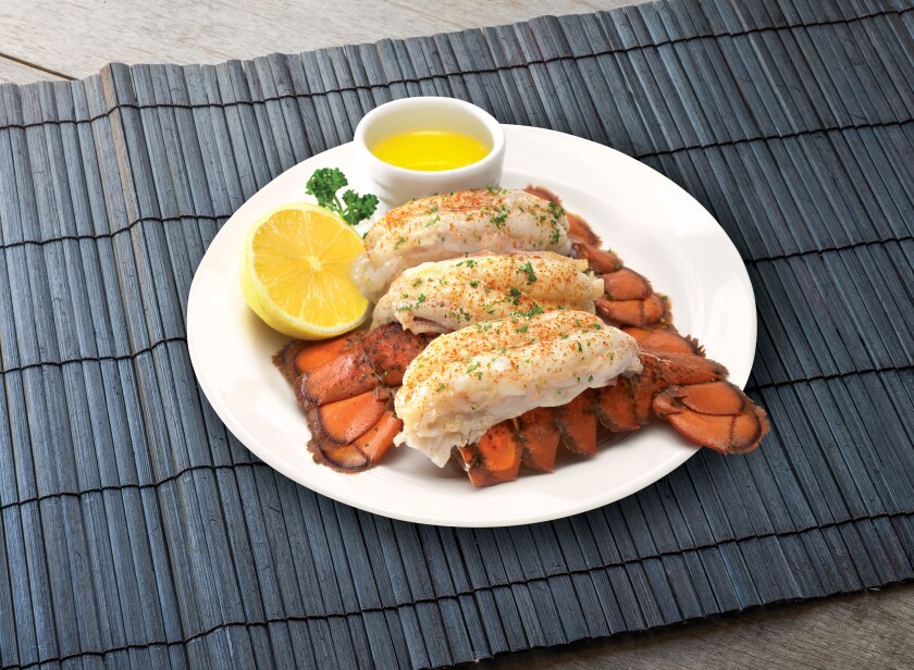 A plated dish of lobsters from the Maine Lobster Buffet at Valley View Casino & Hotel in Valley Center.