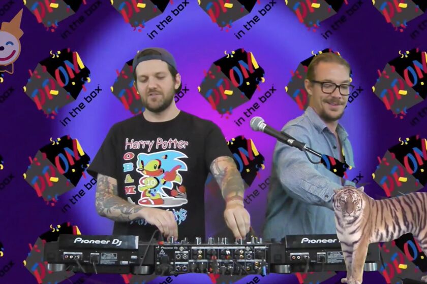 Dillon Francis and Diplo perform live at a corporate event for Jack in the Box's "Prom in the Box" virtual event. Credit: Jack in the Box