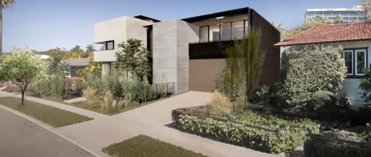 A rendering depicts the home project planned for 7951 Paseo del Ocaso in La Jolla Shores.