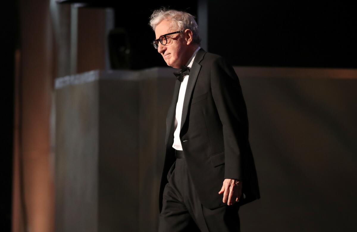 Woody Allen at the American Film Institute's Life Achievement Award tribute to Diane Keaton on June 8, 2017, in Los Angeles.