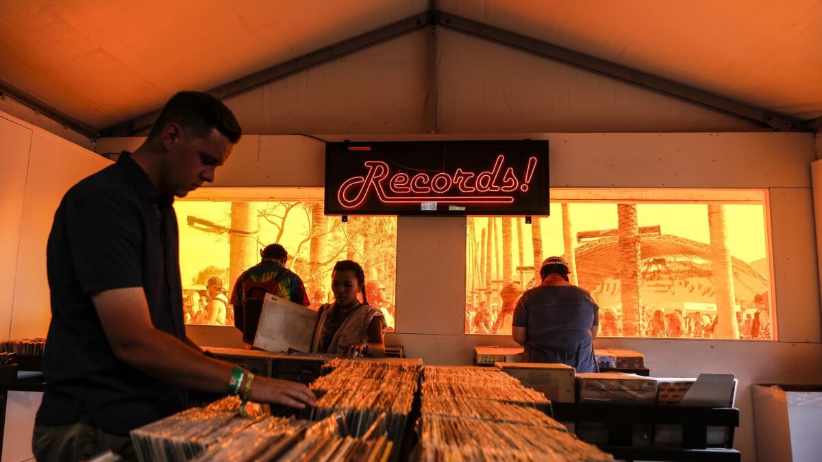 Coachella's record store is beside the Yuma stage, where fans can find vinyls of their favorite artists.