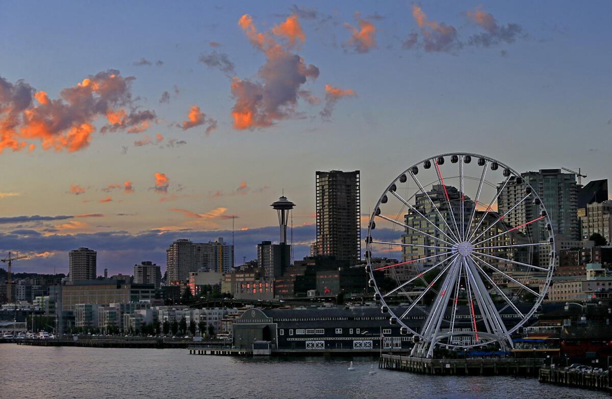 A ferris wheel, an aquarium, and a variety of restaurants are just a few steps from the Pike Place Market.