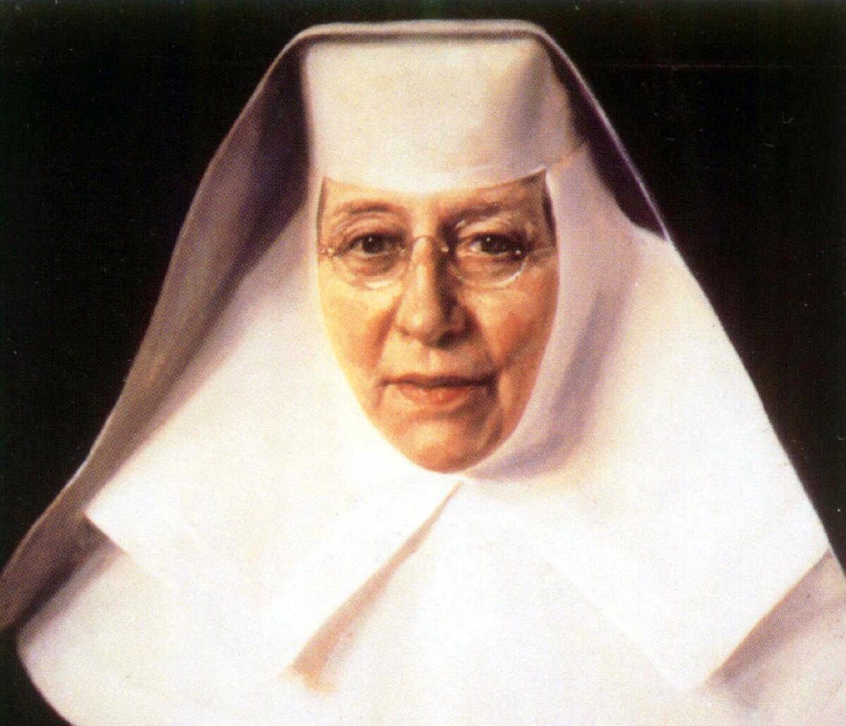 A painting of Blessed Katherine Drexel, founder of the Sisters of the Blessed Sacrament order of nuns, is displayed in Bensalem, Pa.