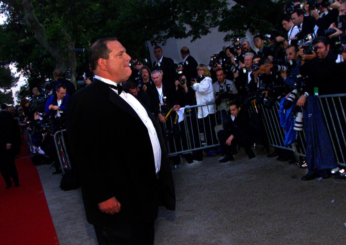 Harvey Weinstein walks the red carpet during the 2001 Cannes Film Festival.
