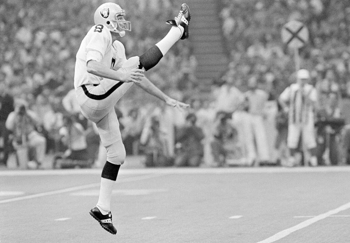 Oakland Raiders punter Ray Guy pictured during the 1981 Super Bowl.