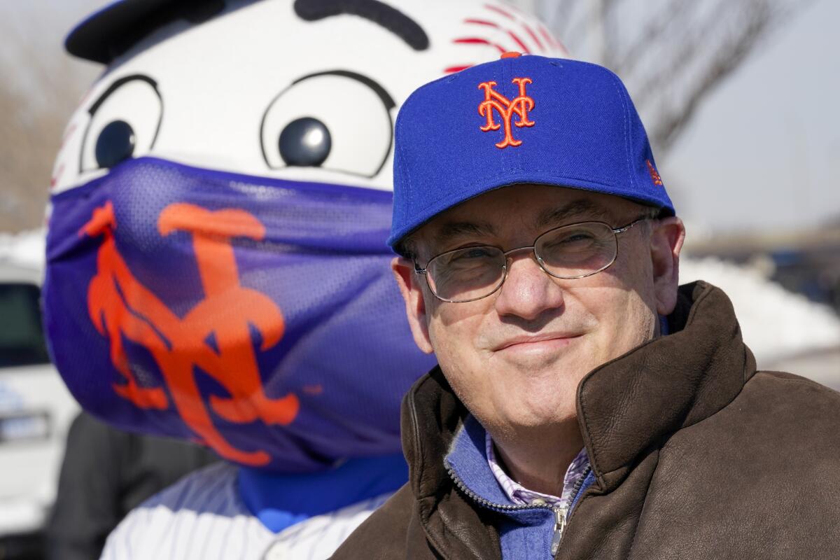 New York Mets owner Steve Cohen attends a news conference at Citi Field in February 2021.