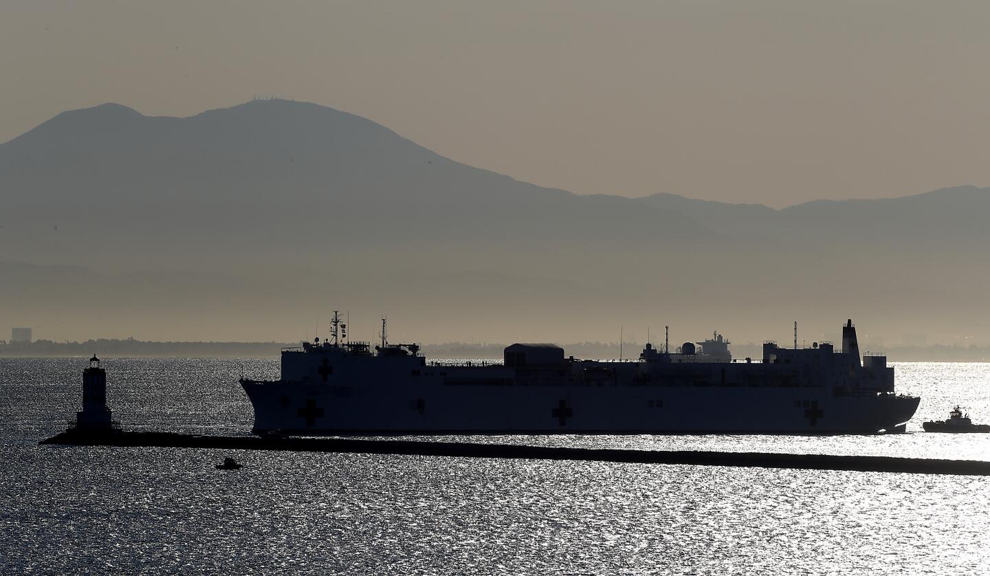 USNS Mercy arrives in San Pedro