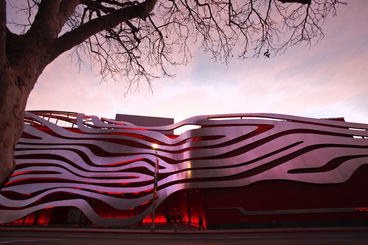 Exterior of the Petersen Automotive Museum