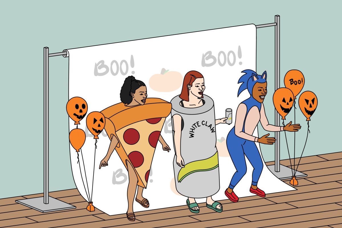 An illustration of people dressed in costumes.