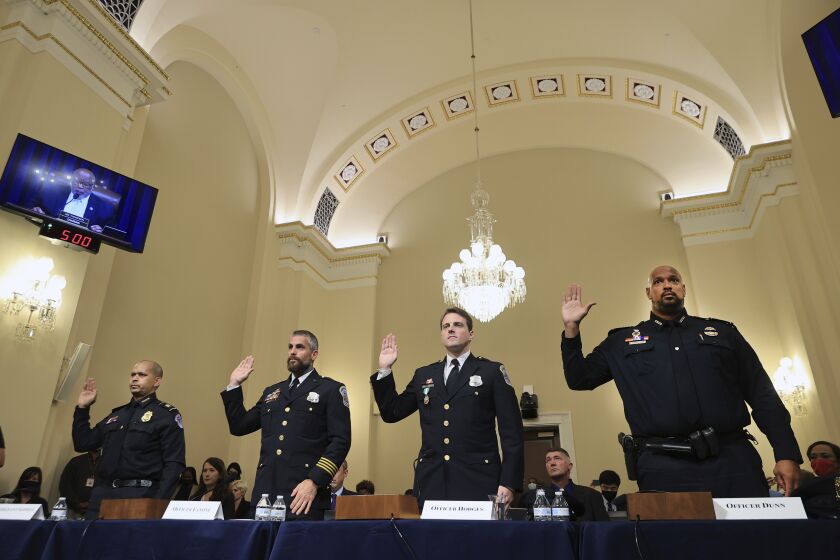 U.S. Capitol Police and Washington Metropolitan Police Department officers are sworn in