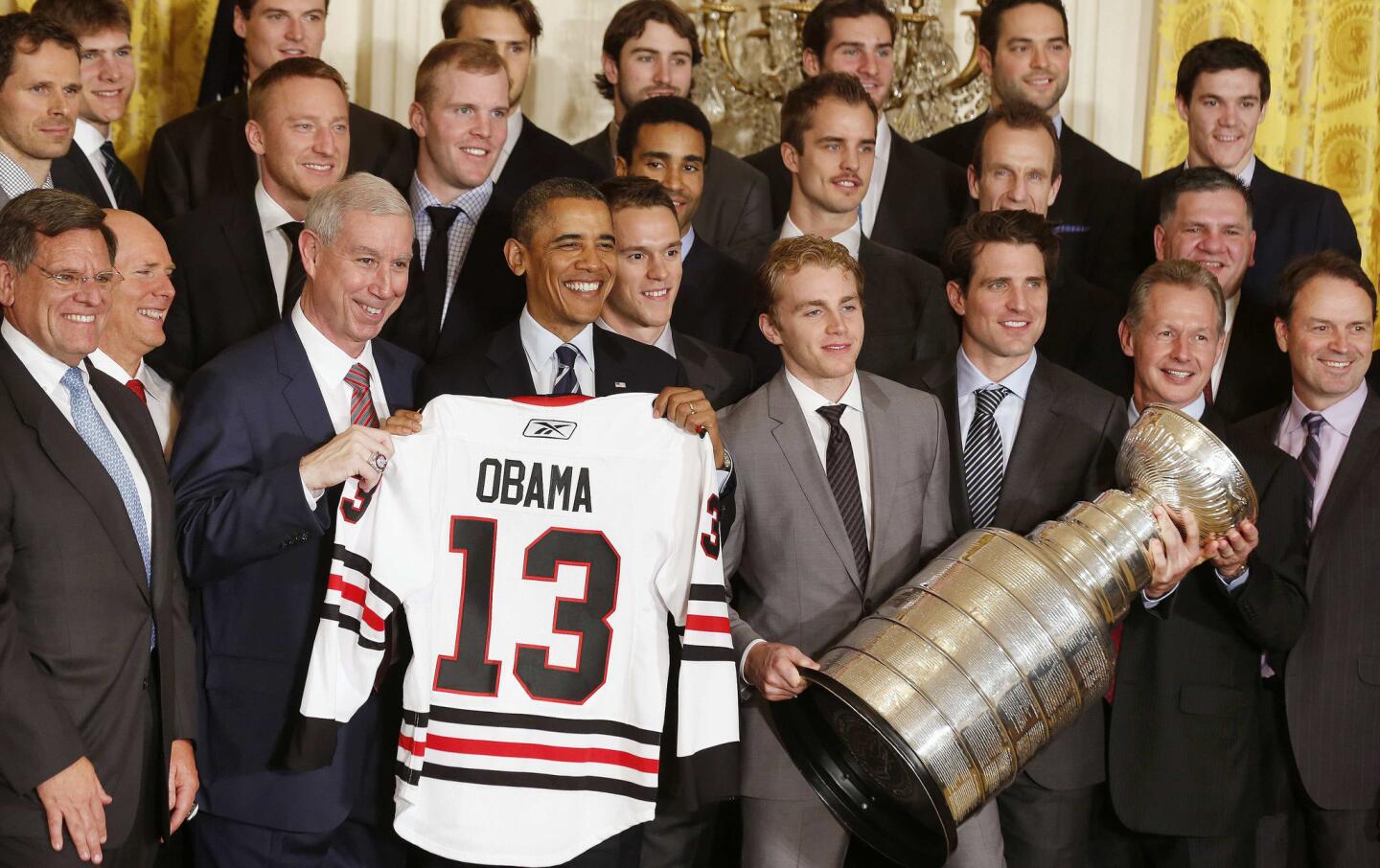 President Obama welcomes the 2013 Stanley Cup champions Chicago Blackhawks