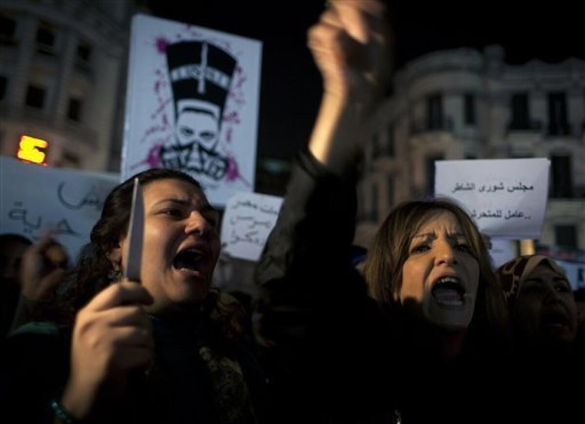 Egypt women protest sex assault at site of attacks - The San Diego  Union-Tribune