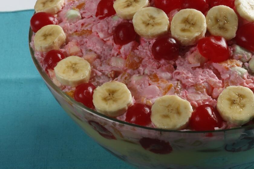 The Bambrosinana begs for an artistic touch with banana slices, maraschino cherries and a vanilla wafer decorating the top. Recipe: Bambrosinana
