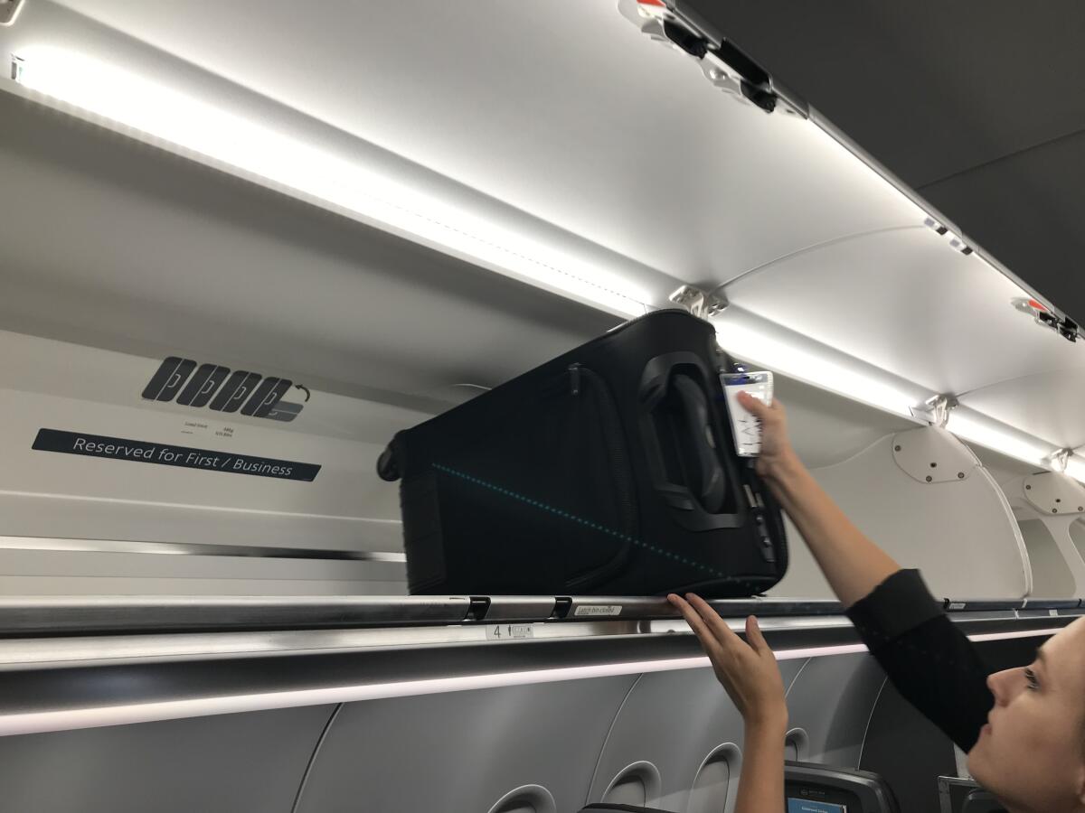 Airplane luggage bin