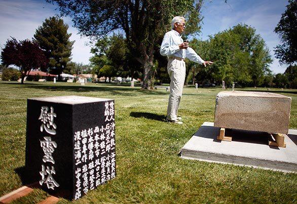 A memorial to Japanese Americans, desecrated at Lancaster Cemetery during World War II, has been restored. Tom Shiokari, son of one of the original memorial donors and Japanese American settlers in the Antelope Valley, is among a group that had been trying for years to get the memorial restored.