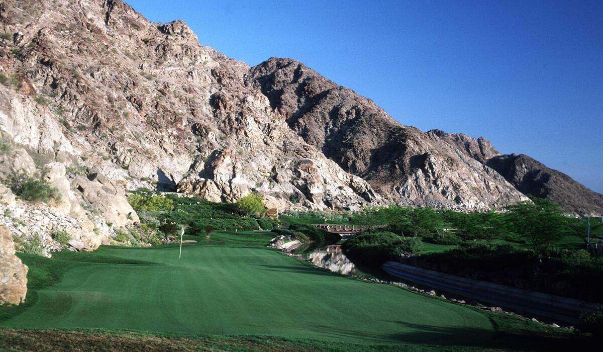 A view of the 17th hole on the PGA West Palmer Golf Course in Palm Springs.