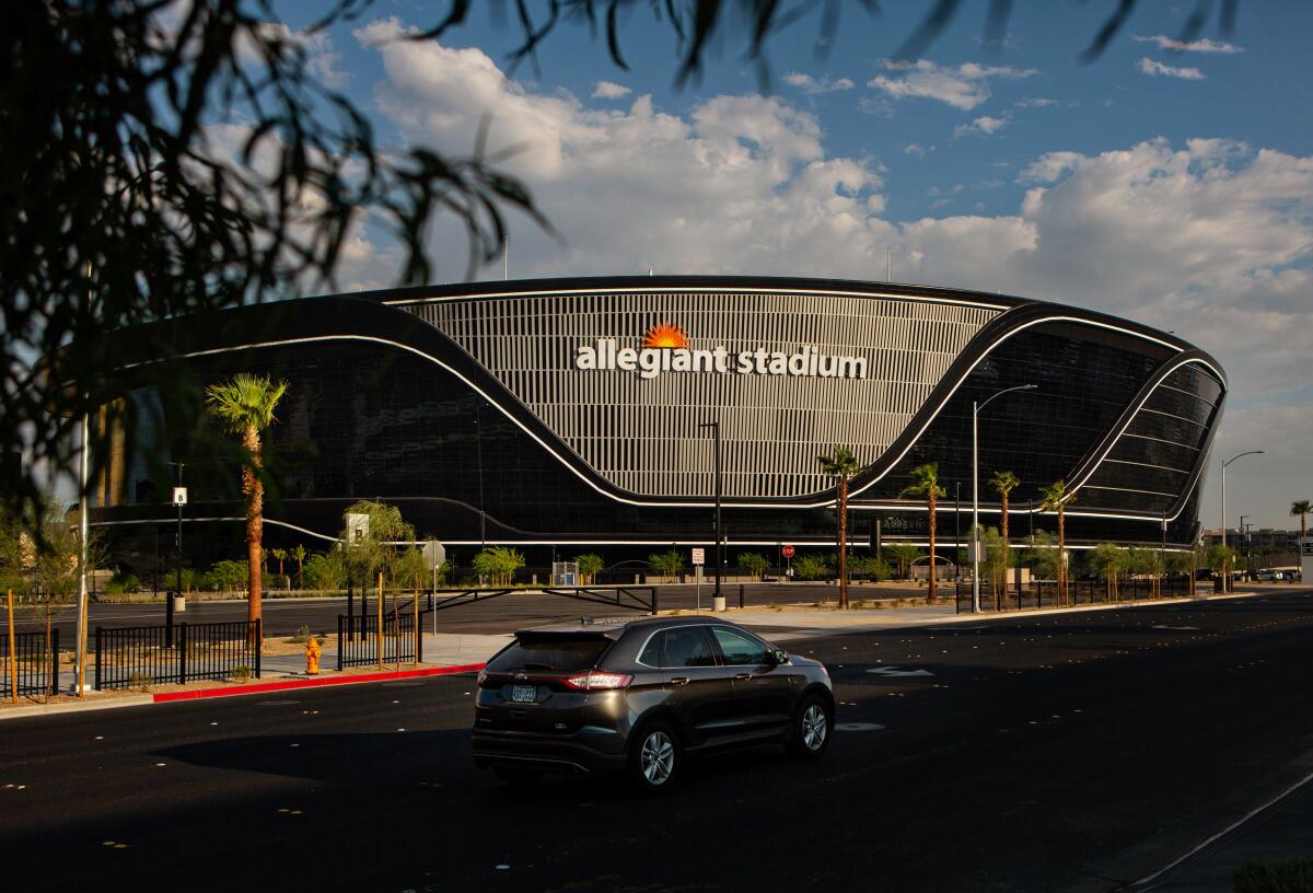 Allegiant Stadium in Las Vegas, the new home of Raiders.