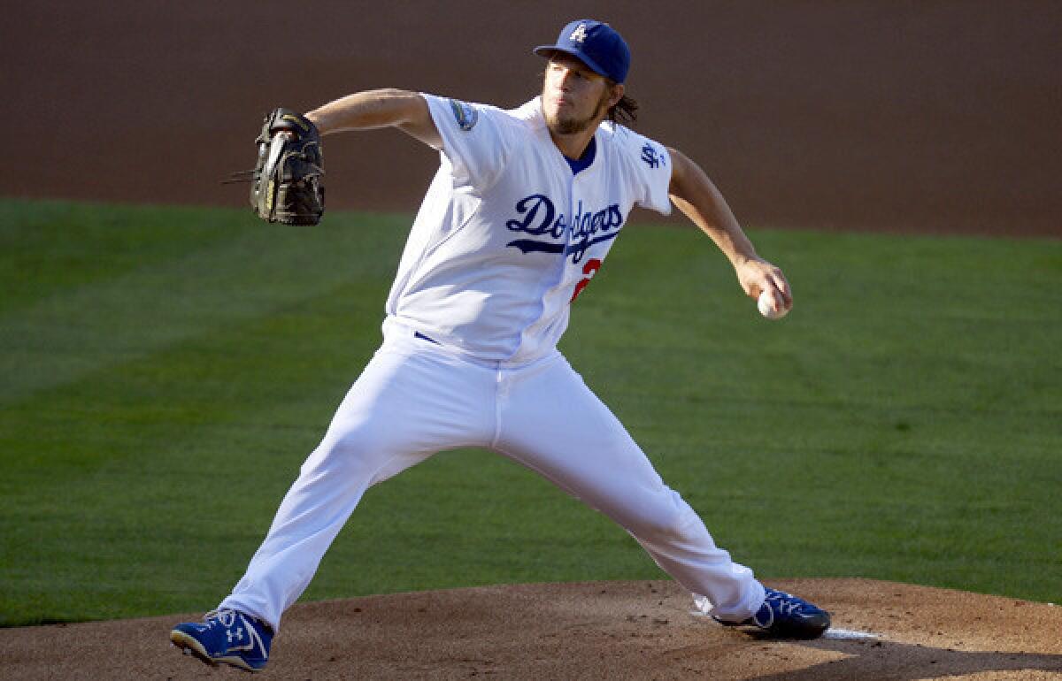 Dodgers ace Clayton Kershaw struck out eight Giants in the final game of last season.