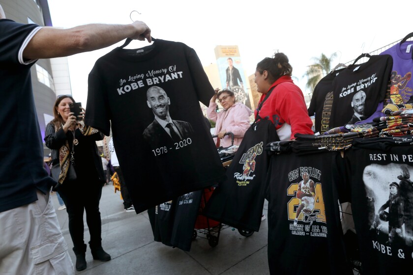 Kobe Bryant memorial T-shirts