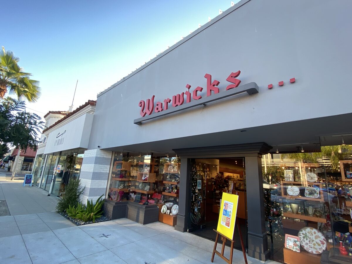 Warwick's bookstore in La Jolla has been at its current location at 7812 Girard Ave. since 1952.