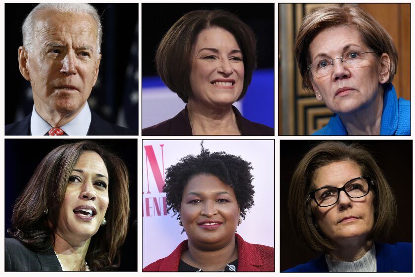 Democratic presidential candidate former Vice President Joe Biden stated that he was considering a woman as his running mate. Possible likely choices could include Sen. amy Klobuchar, Sen. Elizabeth Warren, Sen. Kamala Harris, Stacey Abrams and Sen. Catherine Cortez-Masto of Nevada.
