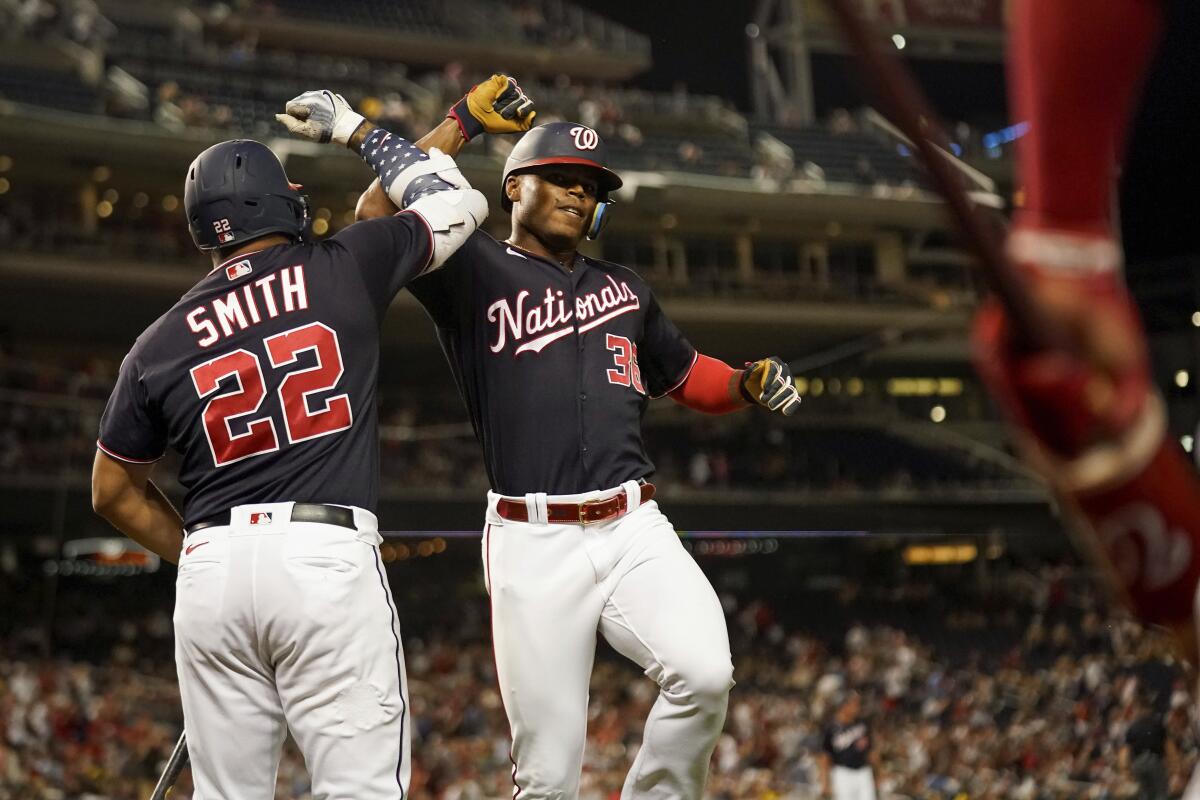 Washington Nationals' Michael Chavis in action during a baseball