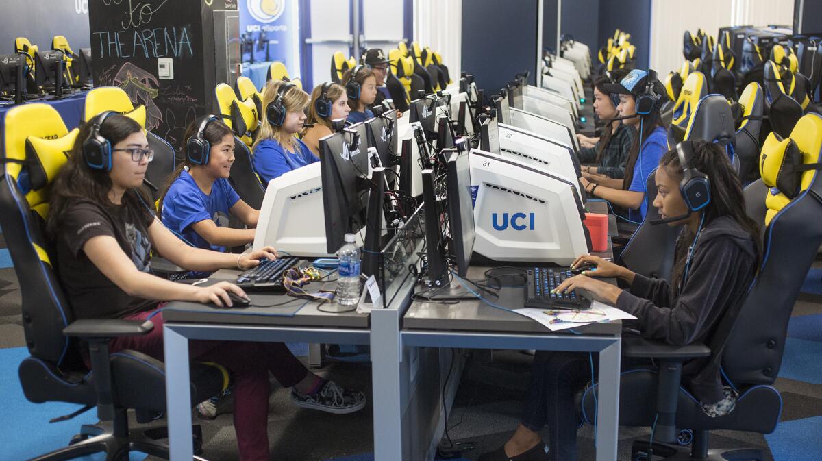 The UCI eSports arena at UC Irvine hosted its first gaming summer camp for girls recently.