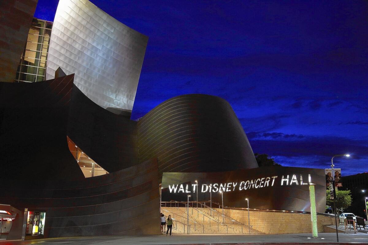 The concert by the Crossing choral group will go on at Disney Hall.