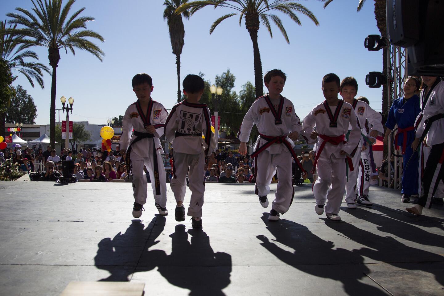 Youth from Lee Shin Tae Kwon Do perform at the Lunar New year Festival on Feb. 6 in San Gabriel.