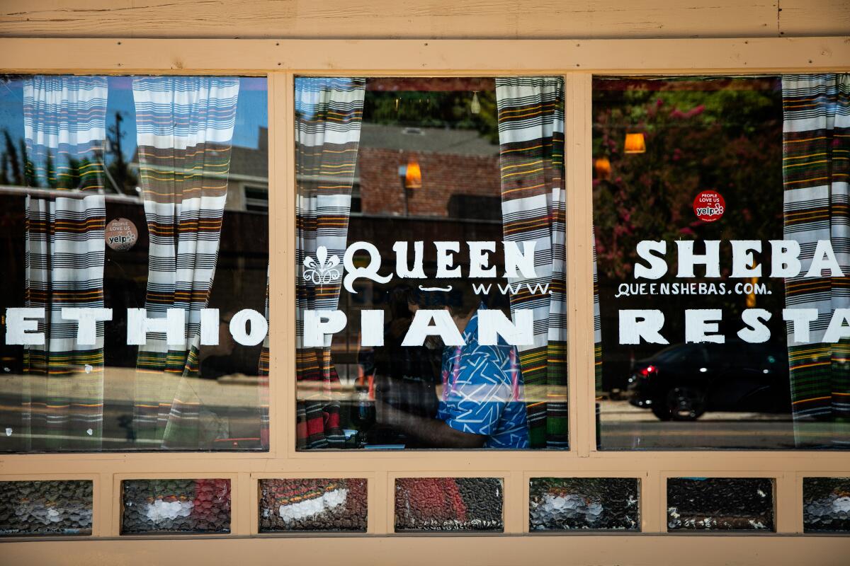 The Queen Sheba restaurant in Sacramento specializes in Ethiopian cuisine.