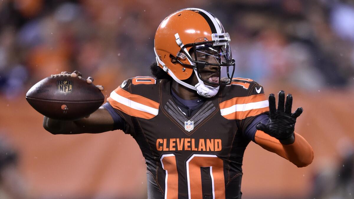 Robert Griffin III will be the Browns' fifth starting quarterback in the team's last six NFL season openers.
