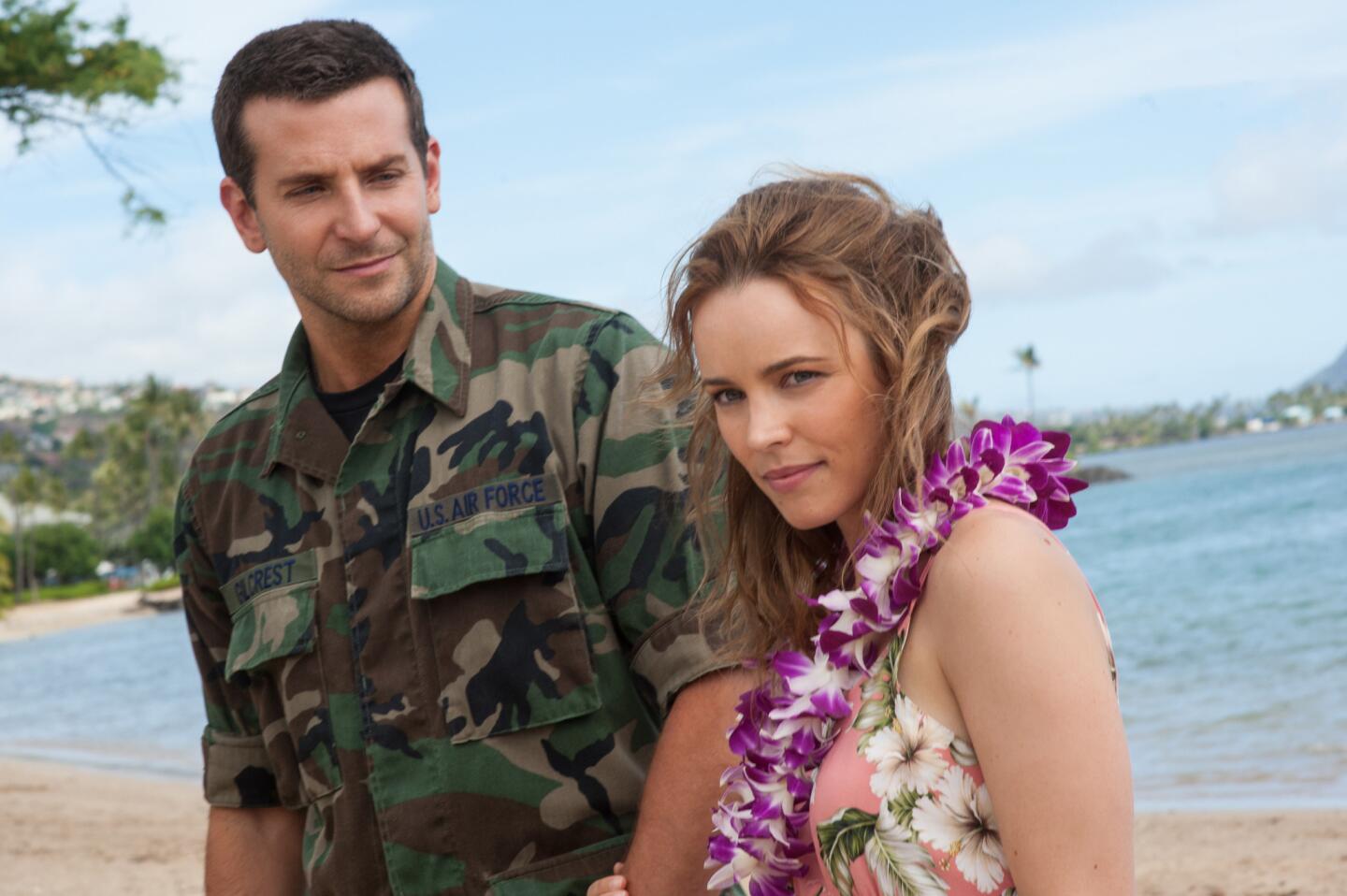 McAdams joins Bradley Cooper, left, and Emma Stone in Cameron Crowe's critically panned 2015 romantic comedy "Aloha."