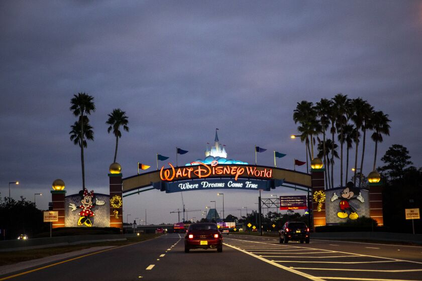 ORLANDO, FL --DECEMBER 04, 2019—The entrance to Walt Disney World, in Orlando, FL, Dec 04, 2019. (Jay L. Clendenin / Los Angeles Times)