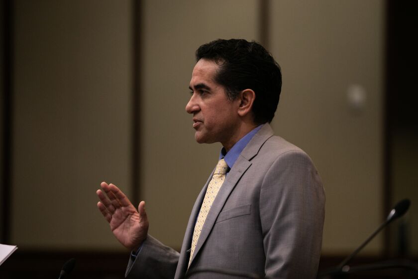 Chula Vista, CA - January 31: Alonso Gonzalez is sworn in to the Chula Vista City Council after being appointed by council members to represent District 3 at Chula Vista City Hall Chula Vista, CA on Tuesday, Jan. 31, 2023. (Adriana Heldiz / The San Diego Union-Tribune)