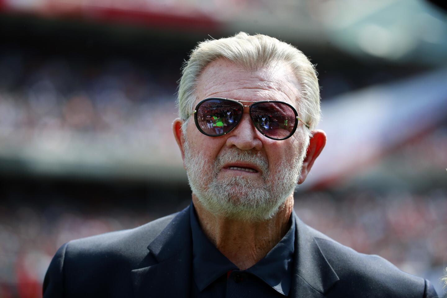 Mike Ditka during a Bears-Falcons game at Soldier Field on Sept. 10, 2017.