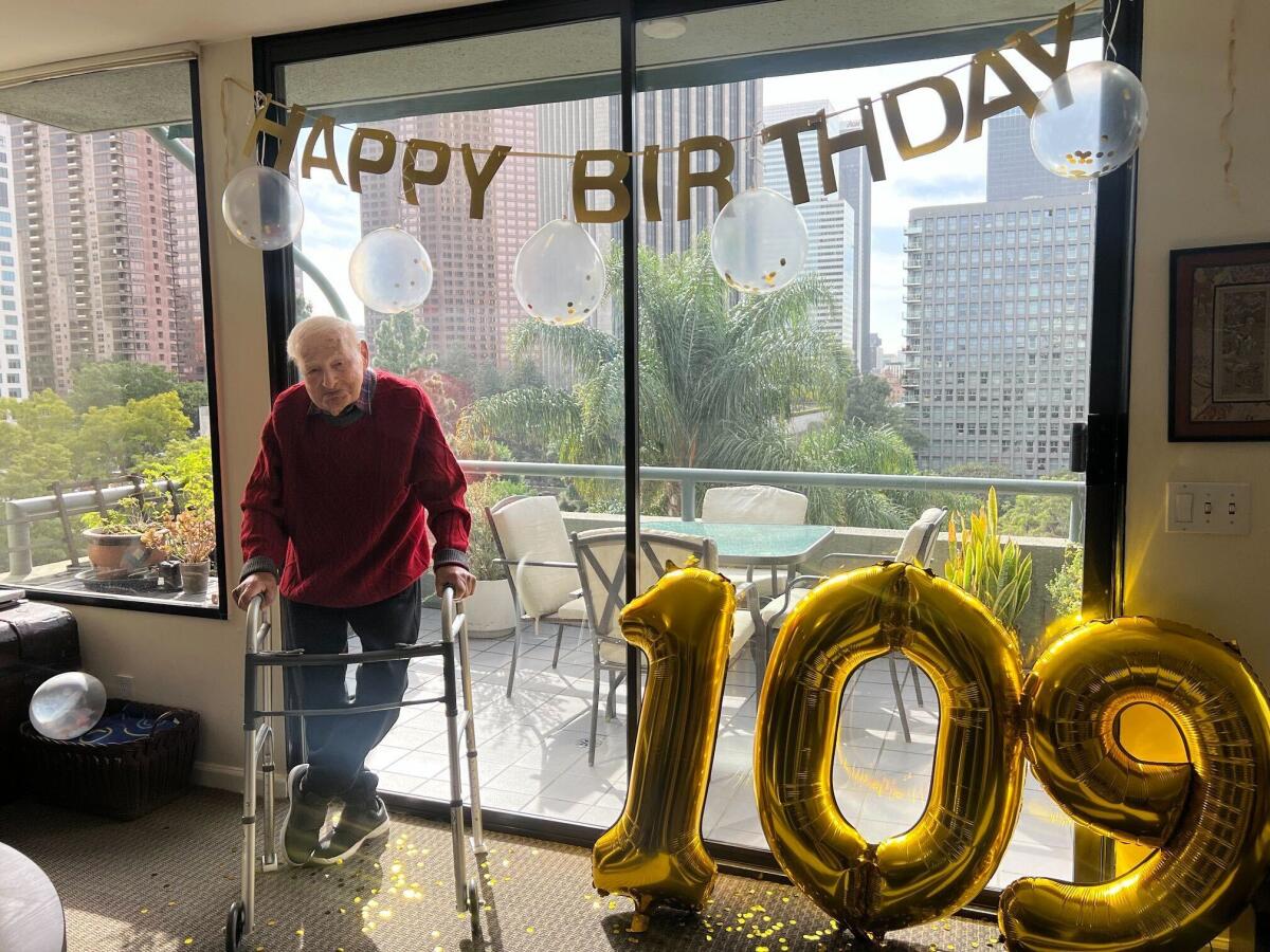 Markoff celebrated his 109th birthday in downtown Los Angeles.