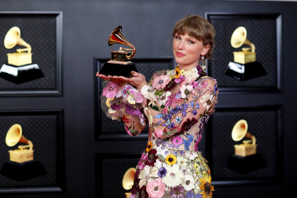Taylor Swift won a Grammy for album of the year, her third all-time in that category.