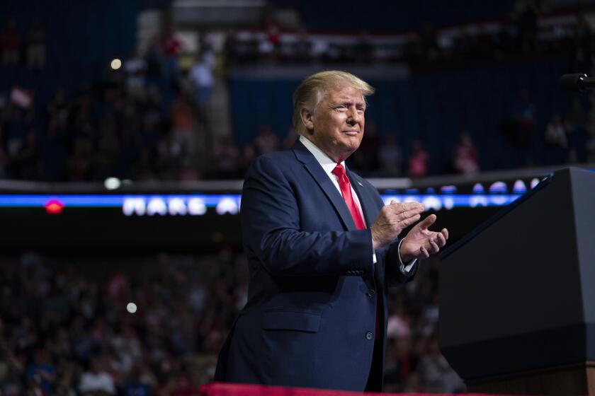 President Donald Trump speaks during a campaign rally at the BOK Center, Saturday, June 20, 2020, in Tulsa, Okla. (AP Photo/Evan Vucci)