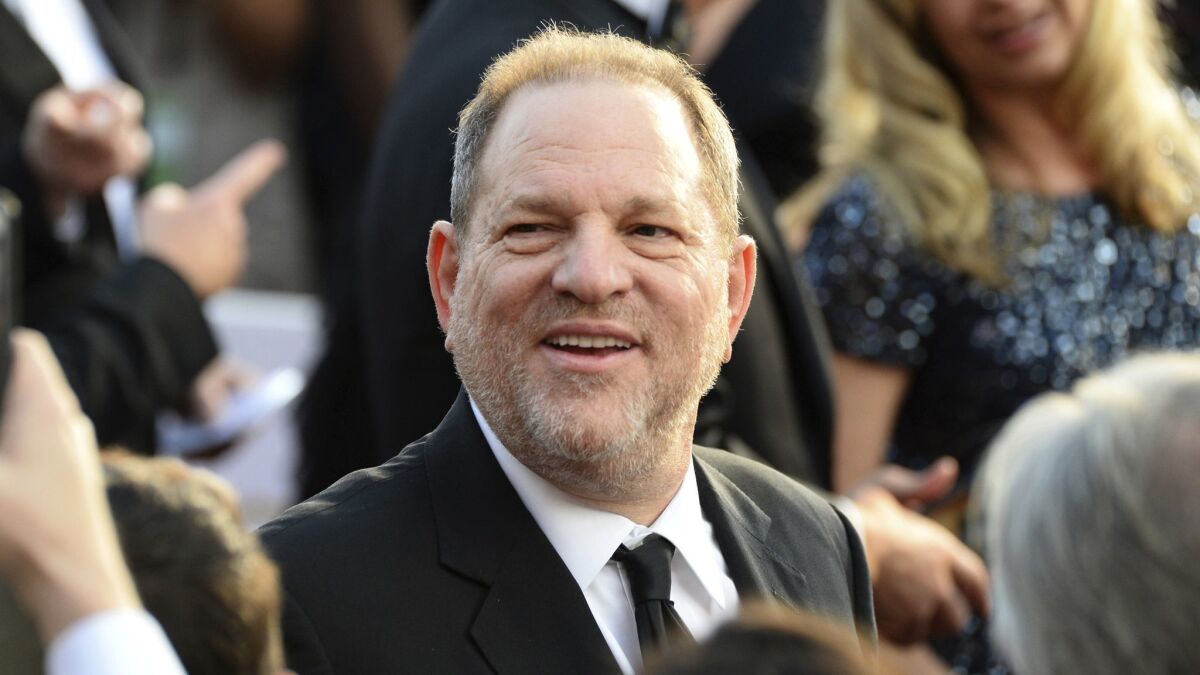 Harvey Weinstein arrives at the Oscars in Los Angeles in 2016.