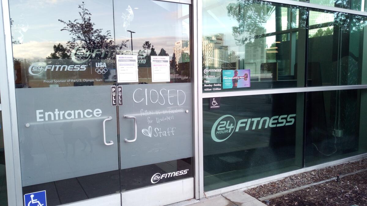 The 24 Hour Fitness on Anton Boulevard in Costa Mesa is closed.