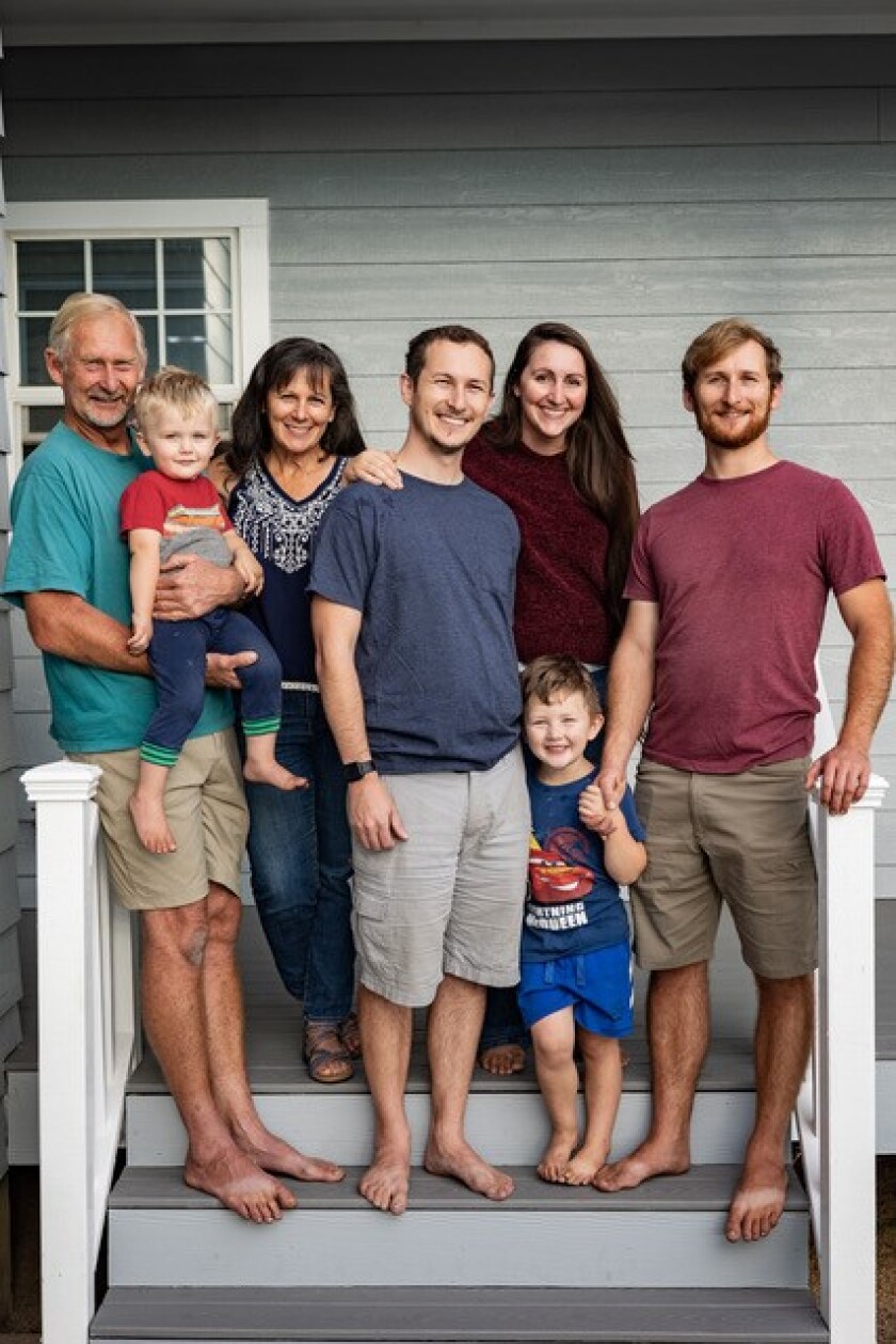 The Brixey family, from left: Kevin, Liam, Betsy, Leighton, Sarina, James and Brandon.