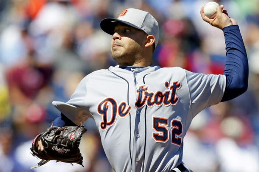 The Angels acquired left-hander Jose Alvarez from the Detroit Tigers on Friday.
