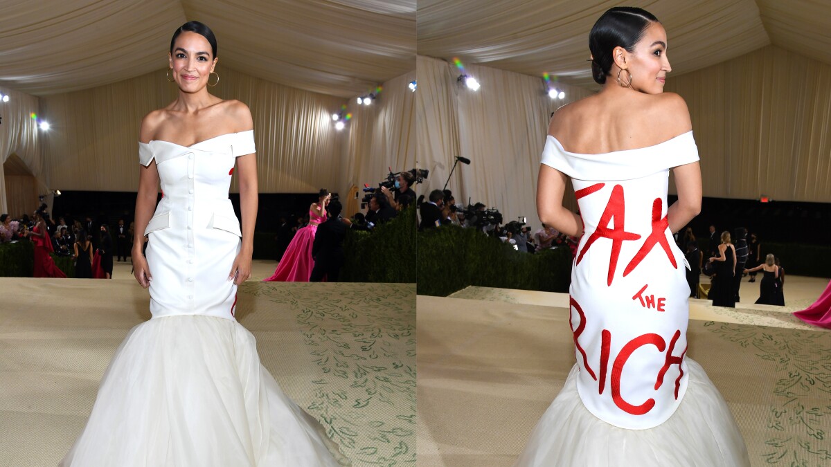 Met Gala: AOC is still defending her &#39;Tax the Rich&#39; dress - Los Angeles Times