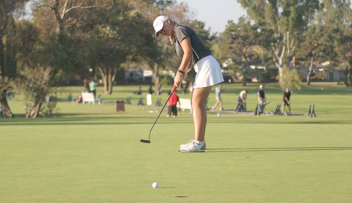 Sophomore Megan Royal was the low scorer for second place Carlsbad.