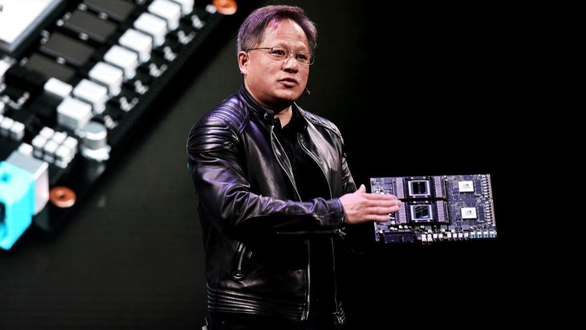 Nvidia CEO Jensen Huang, shown in 2018, built a multibillion-dollar business in less than three years by convincing data center owners that his graphics chips are the right tool for processing the huge amounts of information needed for artificial intelligence work.