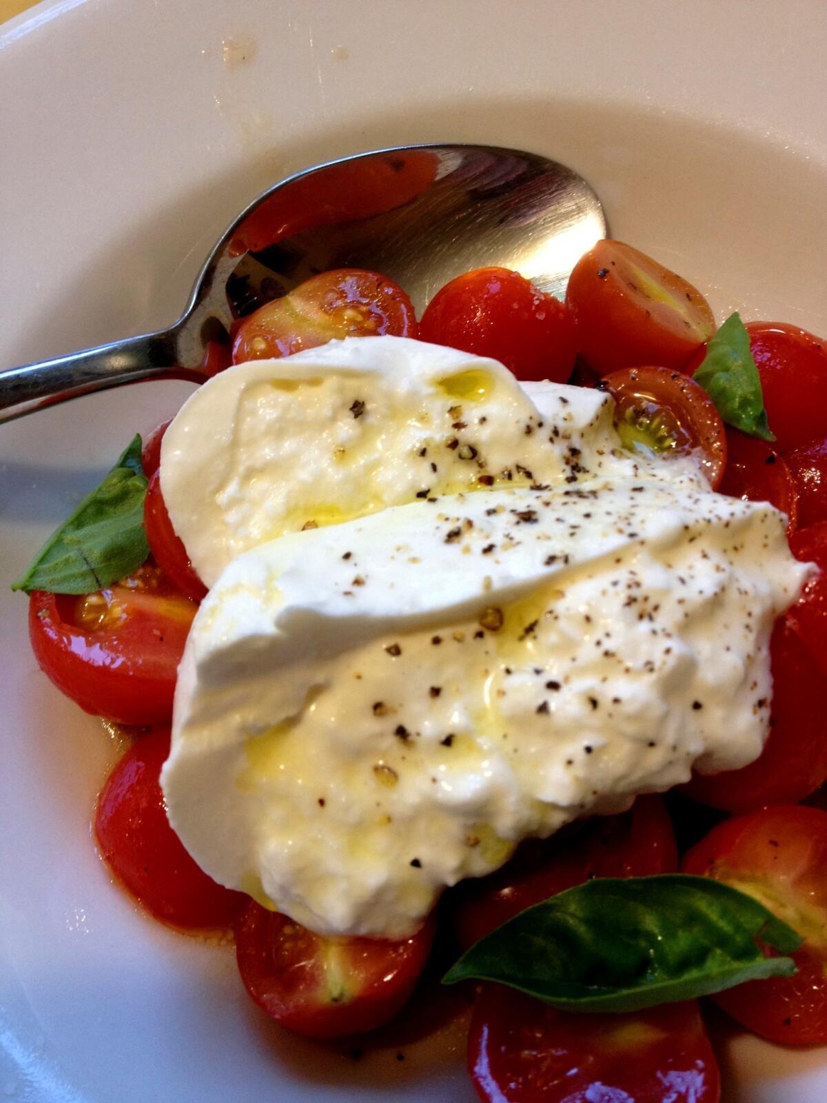 Tomato salad with burrata.